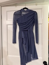 Blue Asymmetrical Ballet Lyrical Dance Costume Dress, Womens Medium  