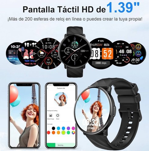 Reloj Inteligente Hombre Mujer-SmartWatch Unisex Color Negro ⚫️⌚️ - Imagen 5 de 7