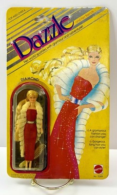 Mattel DAZZLE Diamond 1981 Vintage Doll figure no. 5289 Includes Comb & Stand