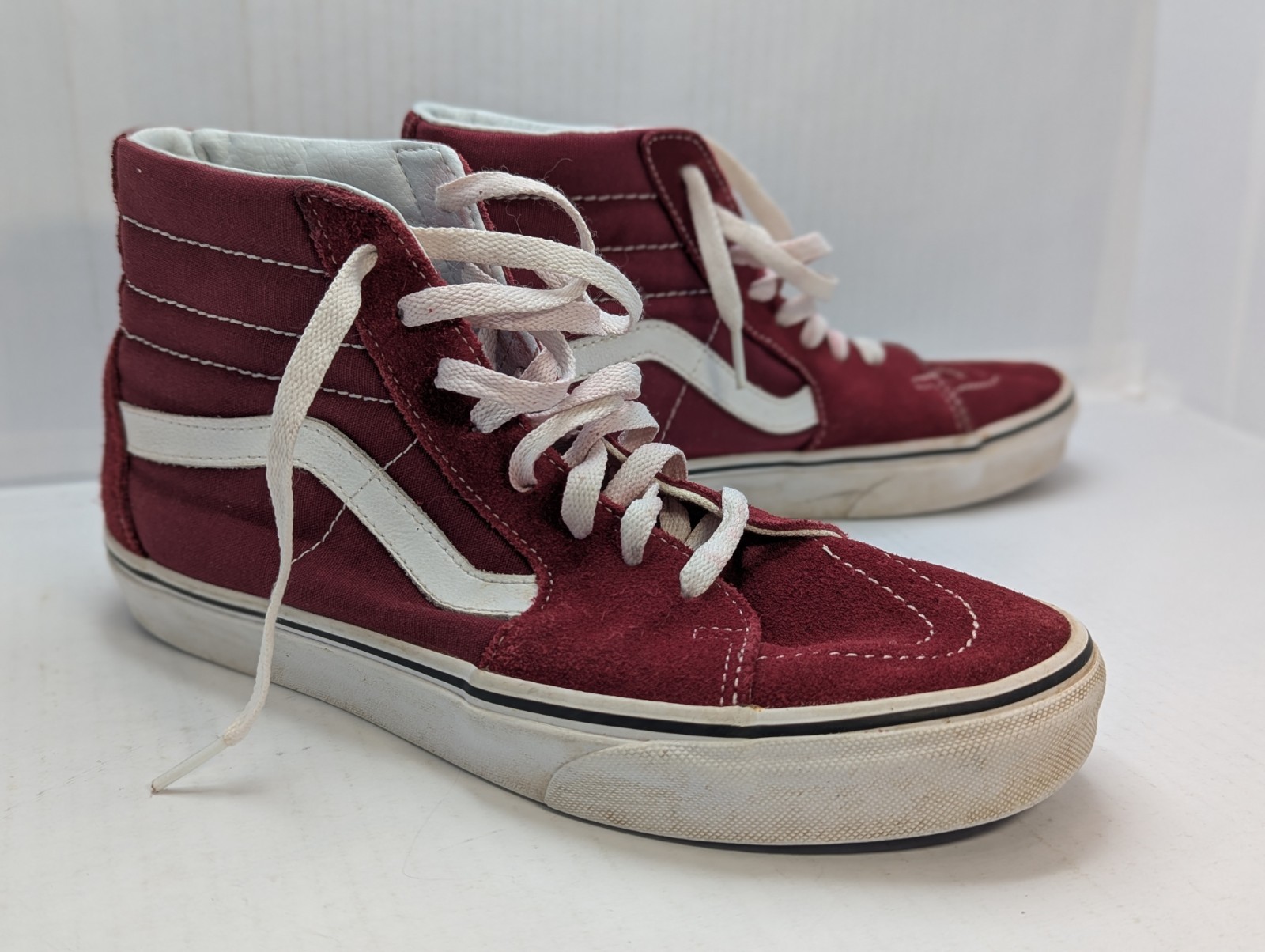 SAOLA Scarpe da skateboard alte Vans Off The Wall rosse in tela scamosciata M US 8 W US 9 5