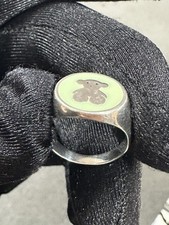 Anillo estampado de plata unisex de oso de peluche TOUS. Talla 7. Peso 3,7 g