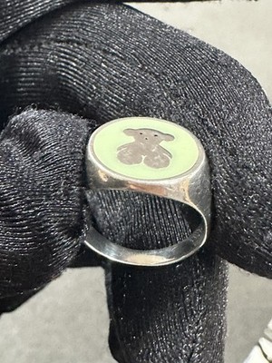 TOUS Teddy Bear Unisex  Silver Stamped Ring. Size 7. Weight 3.7g