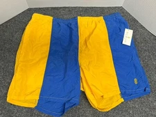 Bill Blass Mens XL Swim Shorts Trunks Vintage Blue Yellow