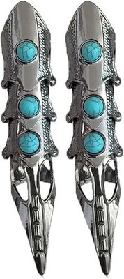 2Pcs Punk Full Armor Knuckle Joint Claw Finger Ring Set for Men Women Jewelry Gi