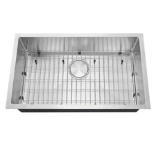 Handmade 18-Gauge Stainless Steel 30 In. Single Bowl Undermount Kitchen Sink