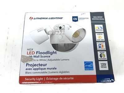 Lithonia Lighting White Motion Outdoor LED Flood Light with Photocell
