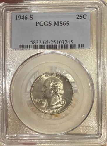 PCGS 1946-S Washington Quarter 25C MS65 Silver Combined Shipping