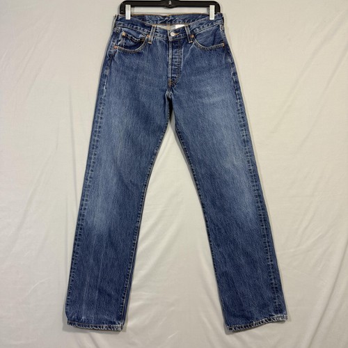 Vintage Levis 501 Jeans Herren 30 x 34 blau Medium Wash Knopfleiste gerades Bein Y2K - Bild 1 von 15