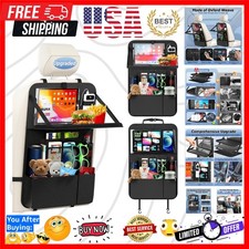 Backseat Car Organizer with Foldable Tray, Car Seat Organizer for Kids