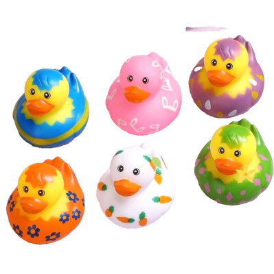 6 PATTERNED EASTER DUCKLINGS CRUISING DUCKS RUBBER DUCKIES 2'' CRUISE DUCK