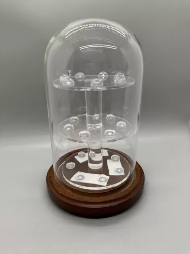 Vintage Glass Dome Thimble Display Case Holds 21  Thimbles