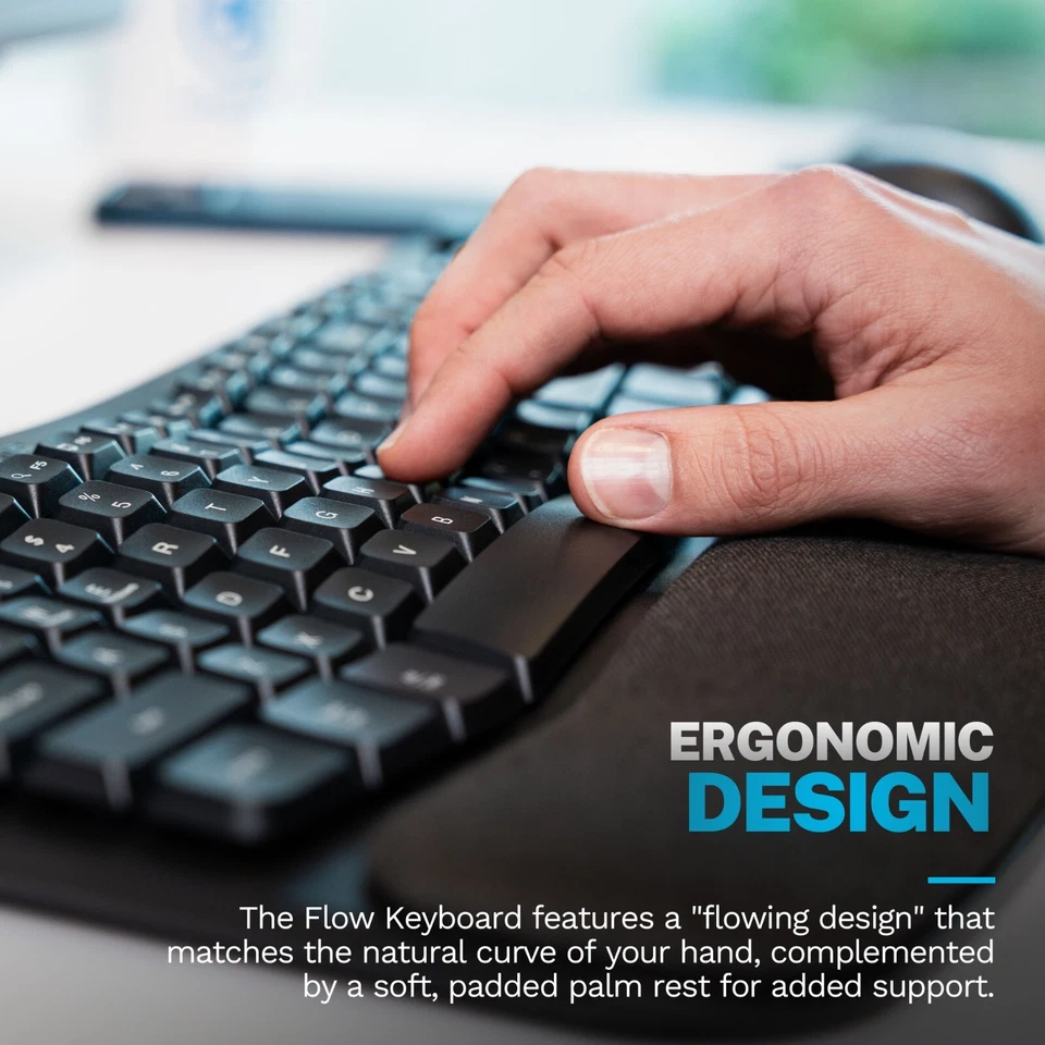 JLab Flow Wireless Keyboard & Mouse Combo: Multi-Device, Ergonomic Design, USB-C - Image 2 of 4
