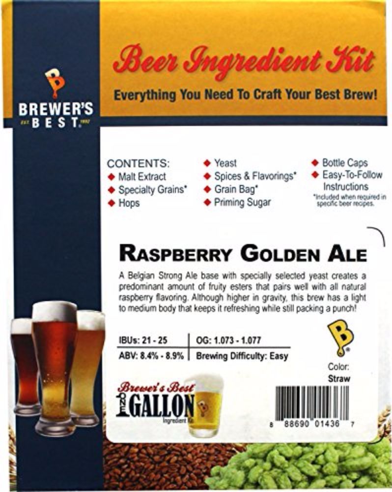Brewer's Best One Gallon Home Brew Beer Ingredient Kit (Raspberry