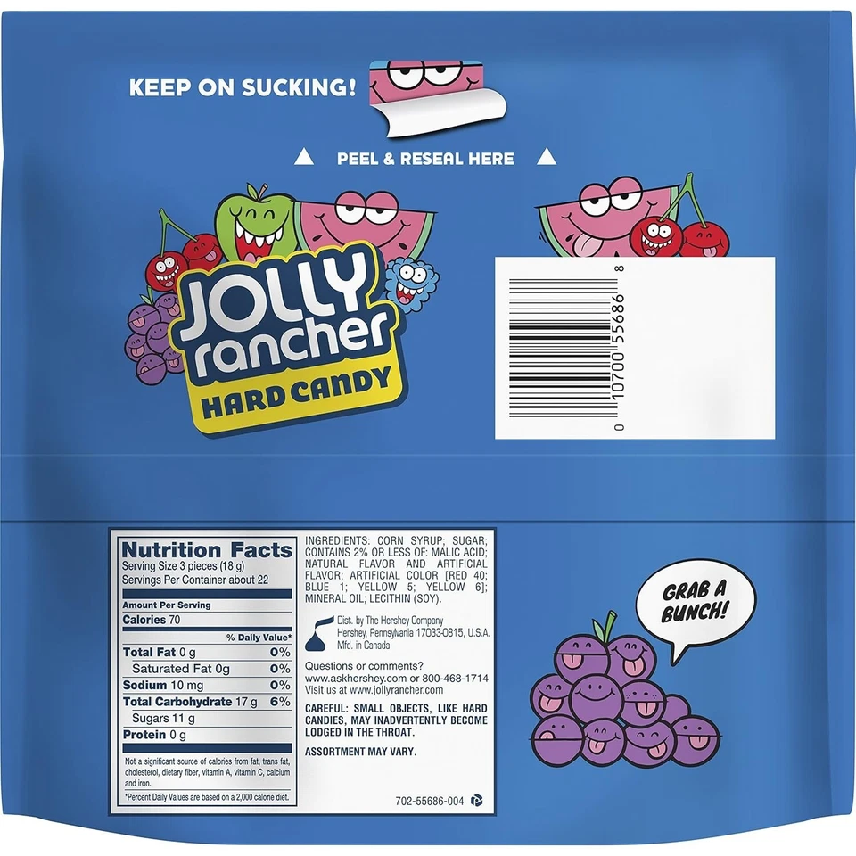 Caramelo duro con sabor a fruta surtido Jolly Rancher, bolsa resellable 14 oz Foto 2 de 4