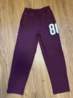VICTORIA’S SECRET PINK OPEN LEG FLEECE TRACK LOUNGE PANTS BURGUNDY - SMALL - NEW — photo 1