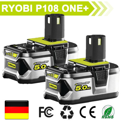 2pack 18V 5.0Ah Lithium Akku für RYOBI One Plus RB18L50 P108 P107 P104 DE