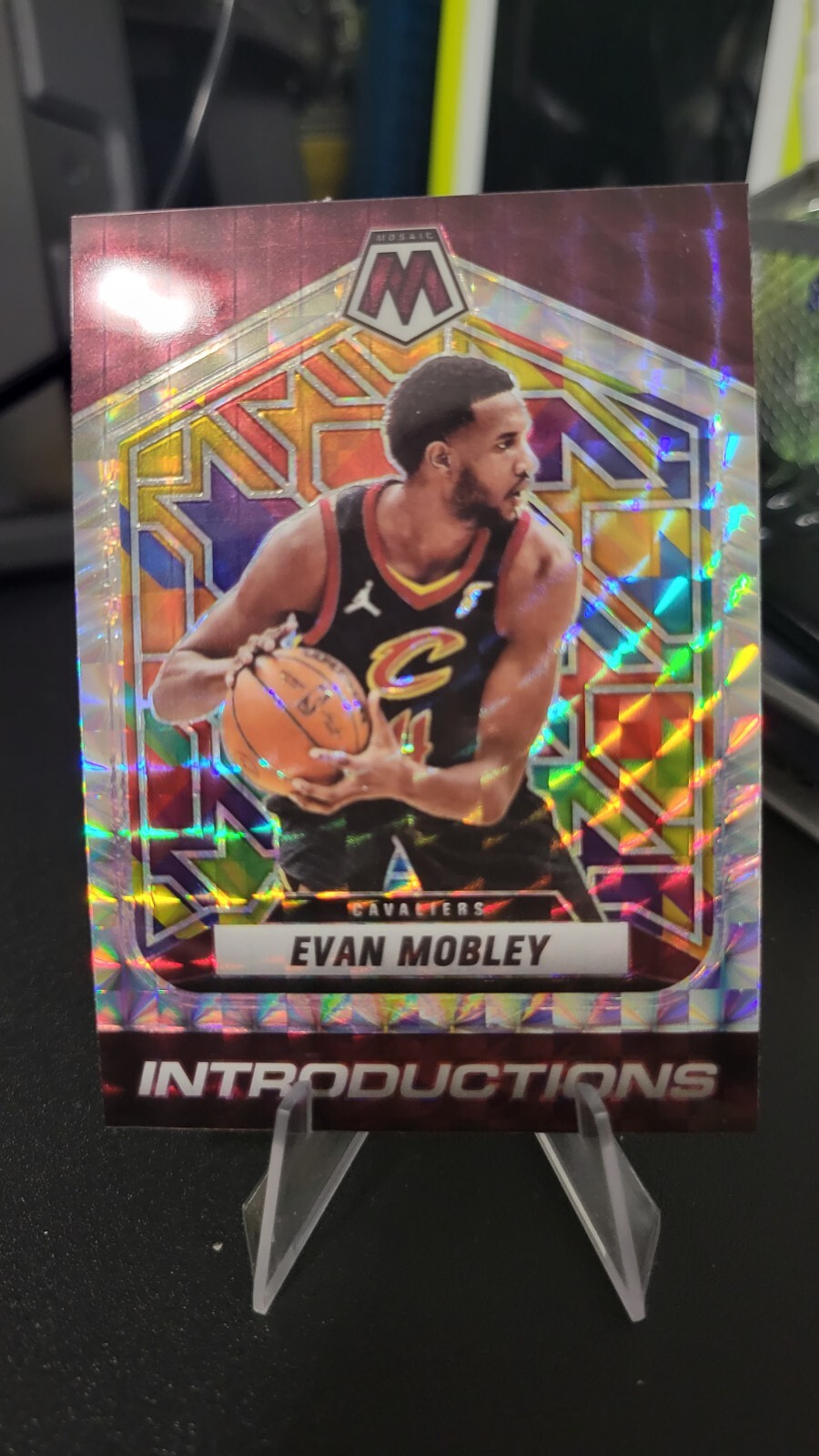 2021-22 Panini Mosaic Evan Mobley Introductions Silver Mosaic Cavs RC SP