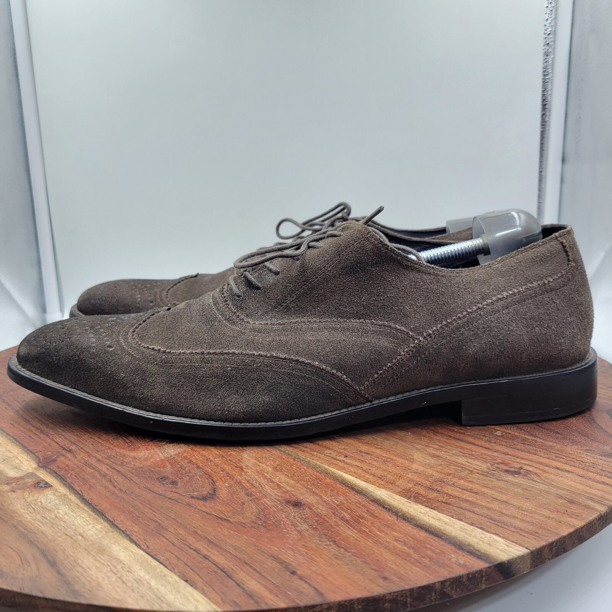 Aston Grey Ybilia Tan Leather Oxford Dress Shoes Mens 11 Brogue Wingtip 1013133 Aston Grey Collection Leather Leu Oxfords Chestnut Lace Up  main image 4