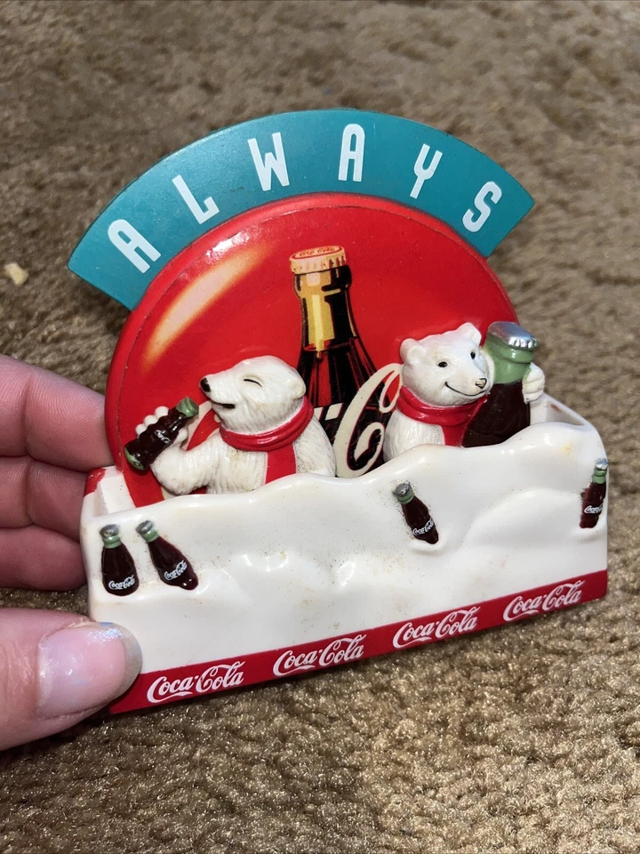 Imán de colección Always Coca Cola "Coke" 4 botellas en refrigerador rojo nieve 1998 Foto 2 de 4