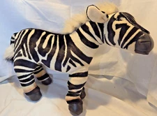 Discovery Channel ZEBRA Lifelike 16in Firm Plush Faux Leather Muzzle Hooves 1999