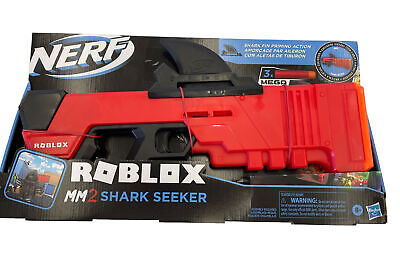 2) NERF Roblox MM2 Shark Seeker Dart Blaster, Shark-Fin Priming w/Mega  Darts