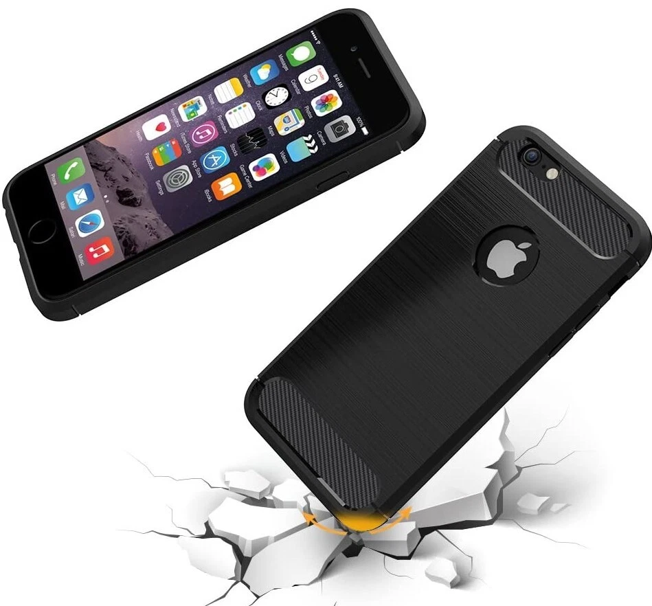 MARKENLOS Apple iPhone Carbon Hülle Silikon Case Schutz Tasche Transparent TPU Bumper