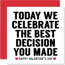 Funny Valentines Card for Wife Husband Girlfriend Boyfriend - Today We Celebr