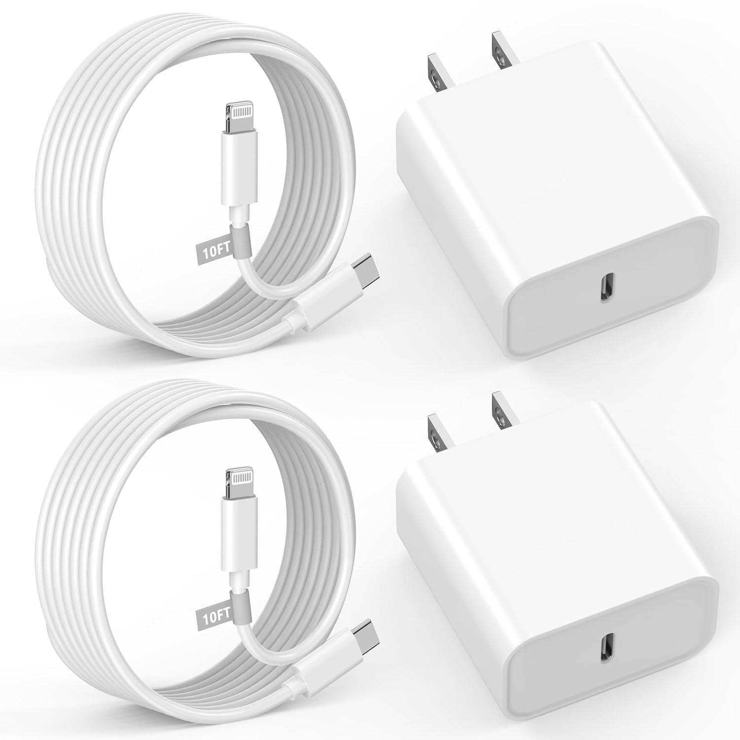 Iphone Charger Fast Charging 10 FT, 2 Pack [Mfi Certified] 10FT Long Type C t...