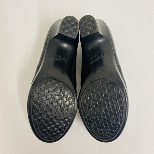 DANSKO Womens Casual Slip On Heeled Clogs Black Leather Size 37 Stretch Sides - Picture 8 of 12