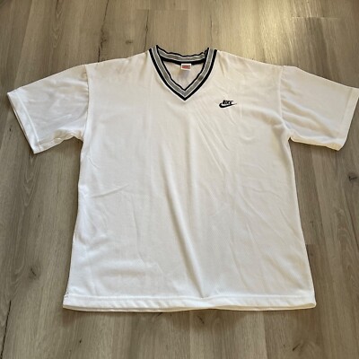 Vintage 80's-90s Nike Embroidered Swoosh V-Neck T-Shirt