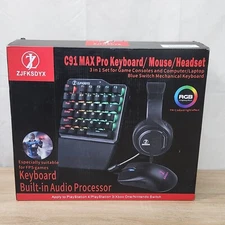 ZJFKSDYX C91 MAX Pro Gaming Keyboard Mouse & Headset for N-Switch/Xbox One/PS3/4