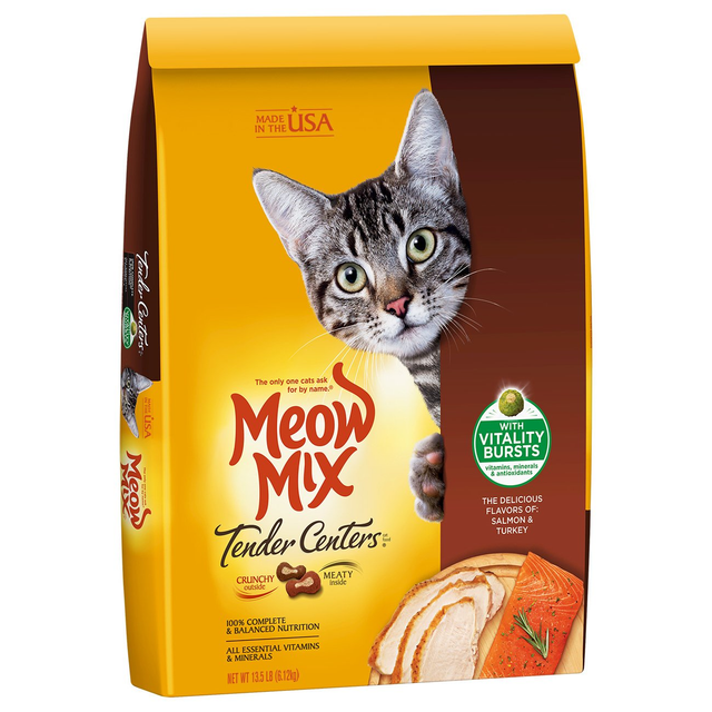 Meow Mix 10079100501653 Salmon And Turkey 13 5 Lbs Tender Centers Dry
