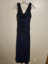 R M Richards Womens Black with Blue Glitter Special Occasion Size 12