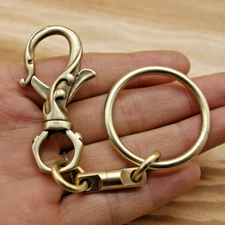 Solid Brass Keychains Pants Clip Hook Bag Hook Handmade Car EDC Keychains