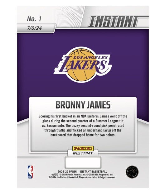 Bronny James Makes Debut In Lakers Loss Bronny James Card