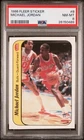 1986 FLEER STICKER #8 MICHAEL JORDAN PSA 8 Rookie Card!!!, The GOAT!!🐐🔥NICE!