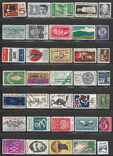 US United States Stamp Packet Lot of 35 off paper Stamps USA Collection used