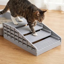 Adjustable Litter Box Ramp Elevated Cat Ramp/Stairs with Filter Function Litter