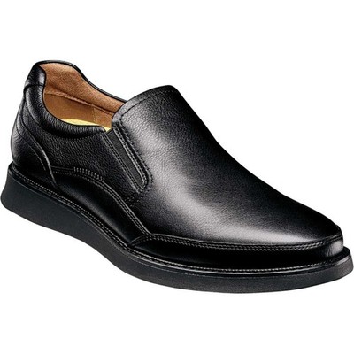 Flörsheim Launch Schwarz Glatt Leder Moc Zehen Easy an-Aus Slipper (US Größe)