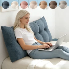 Teddy Velvet Headboard Pillow Plush Backrest Cushion for Winter Bed Sofa Support