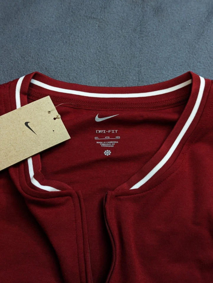 Camisa masculina Nike Arkansas Razorbacks Dri-FIT Sideline Coach 1/4 com zíper 4XL carmesim - Imagem 3 de 4