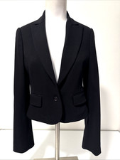 BCBG Max Azria Women's Black Fitted Two-Button Front Closure Blazer/Jacket Sz S