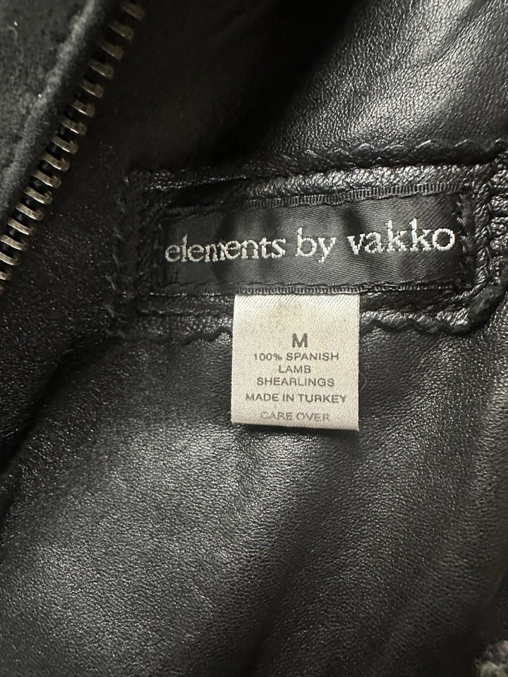 Chaqueta de Sherling Elements by Vakko negra con forro de piel real Foto 3 de 4