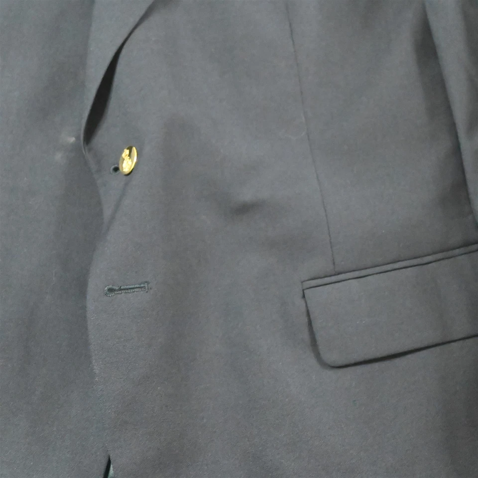 Chaqueta Blazer Abrigo Deportivo De Colección Savile Row 48R Azul Marino Lana Lúpulo Botón Dorado Foto 3 de 4