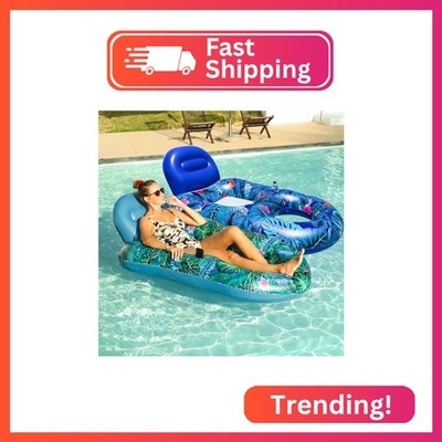 FindUWill Pool Floats Chairs Adult - 2 Pack 65'' x 42'' Large Pool Float Chairs,
