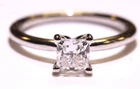 GSI 14k white gold .80ct VS1 Lab grown diamond princess cut engagement ring 2.8G