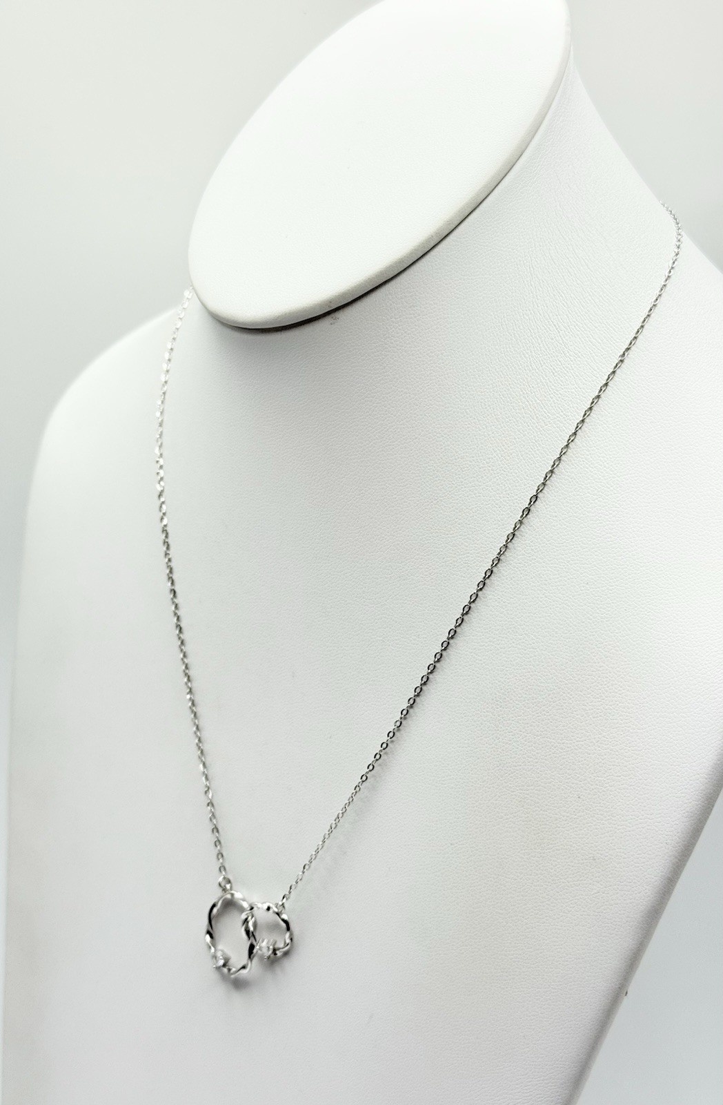 Sterling Silver Interlocking Double Circle Neckla… - image 4