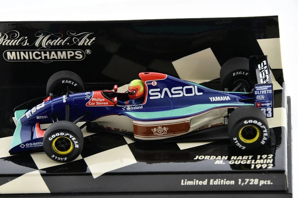 F1 JORDAN 192 #33 M.GUGELMIN 1992 1/43 MINICHAMPS 400920033 - Image 4 of 4