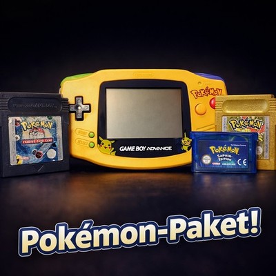 Nintendo Gameboy Advance.Pokemon Custom Edition Neuwertig+3 Spiele Funktioniert 