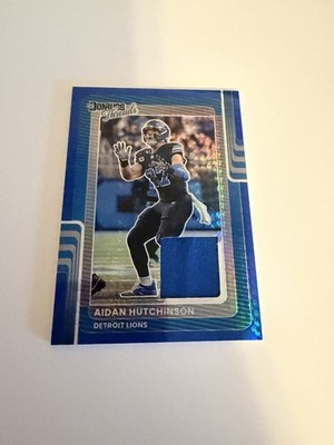 Aidan Hutchinson 2025 Donruss Optic Blue Hyper Threads SP Lions Color Match